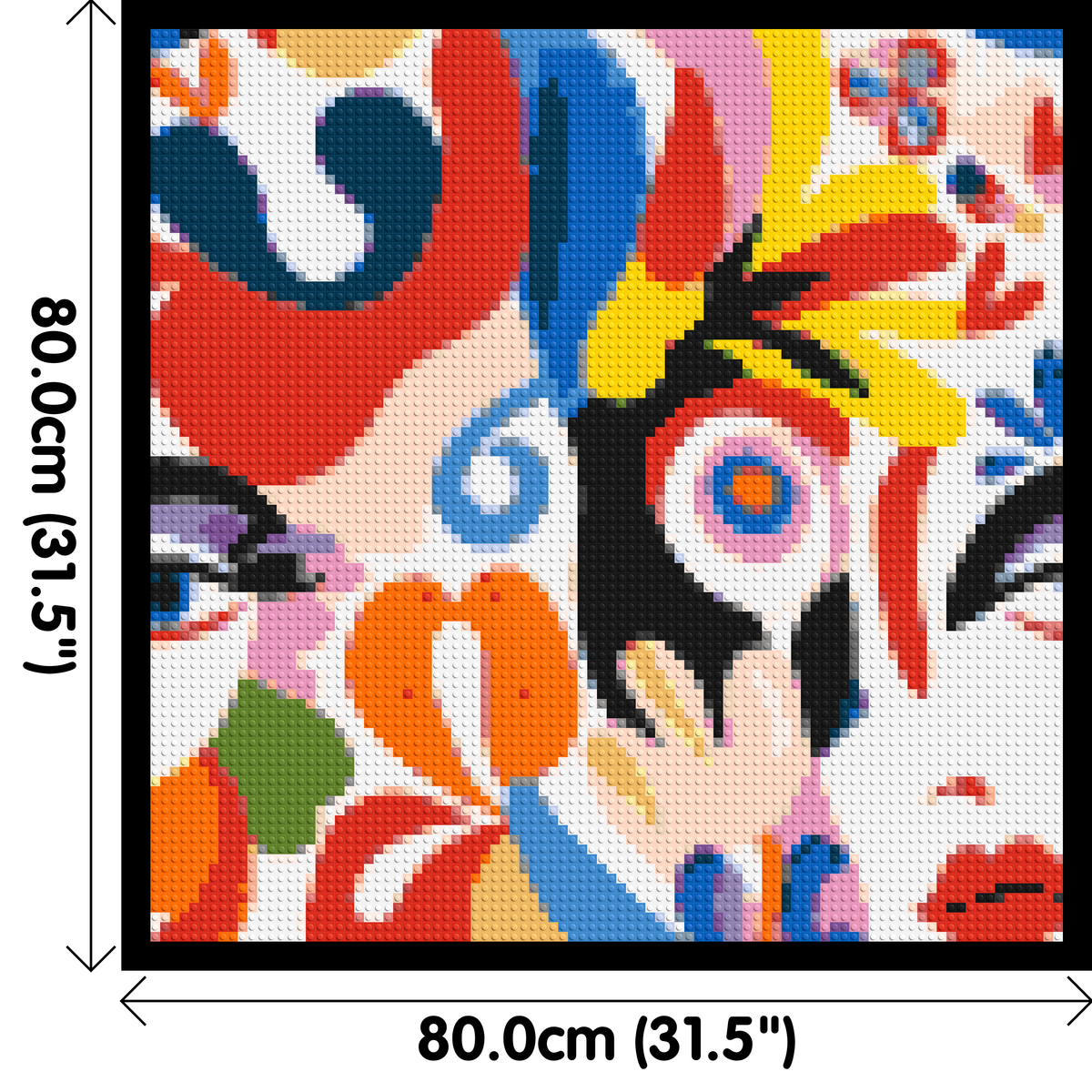 Abstract Matisse Style Floral Portrait Pattern - Brick Art Mosaic Kit 4x4 large