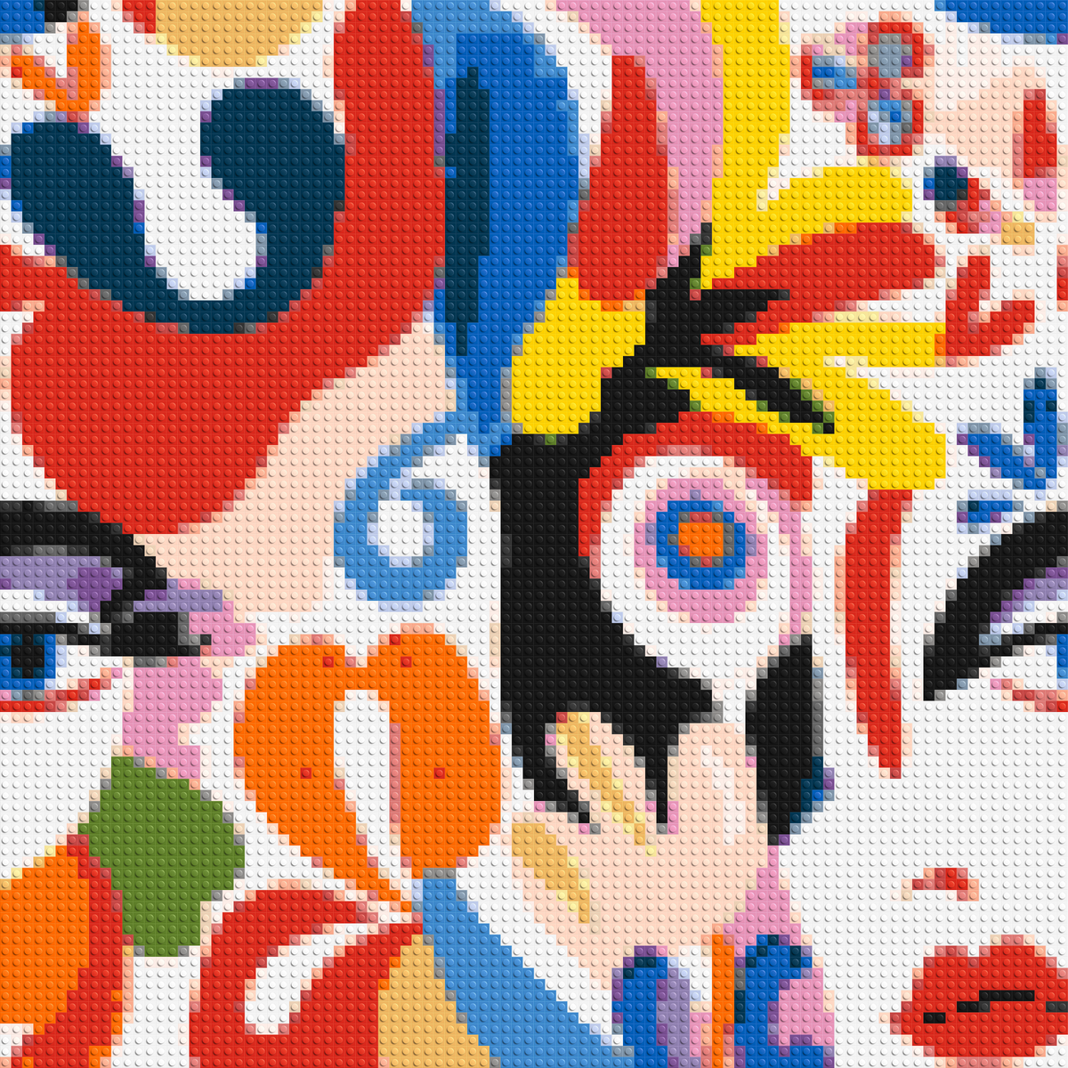 Abstract Matisse Style Floral Portrait Pattern - Brick Art Mosaic Kit 4x4 large