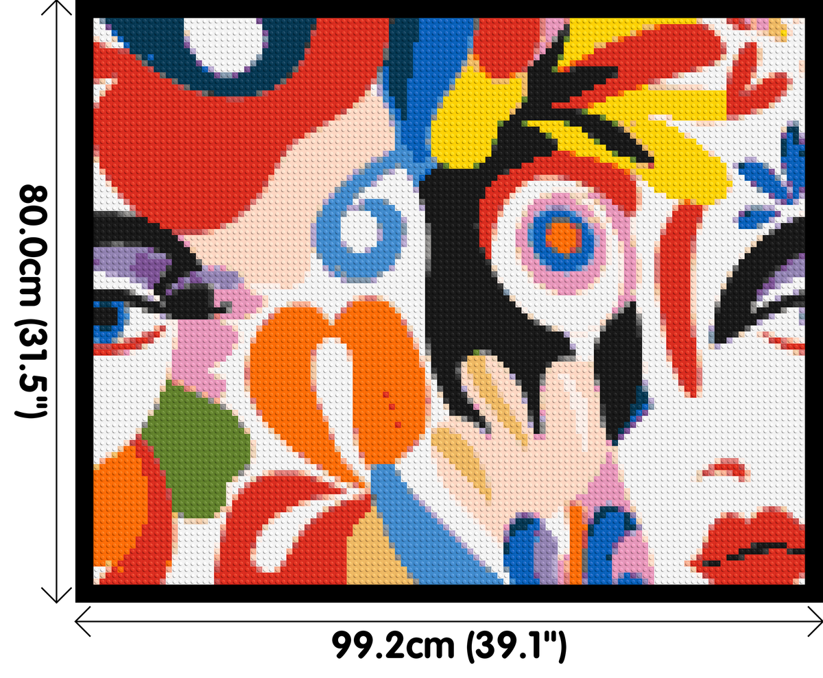 Abstract Matisse Style Floral Portrait Pattern - Brick Art Mosaic Kit 5x4 dimensions with frame