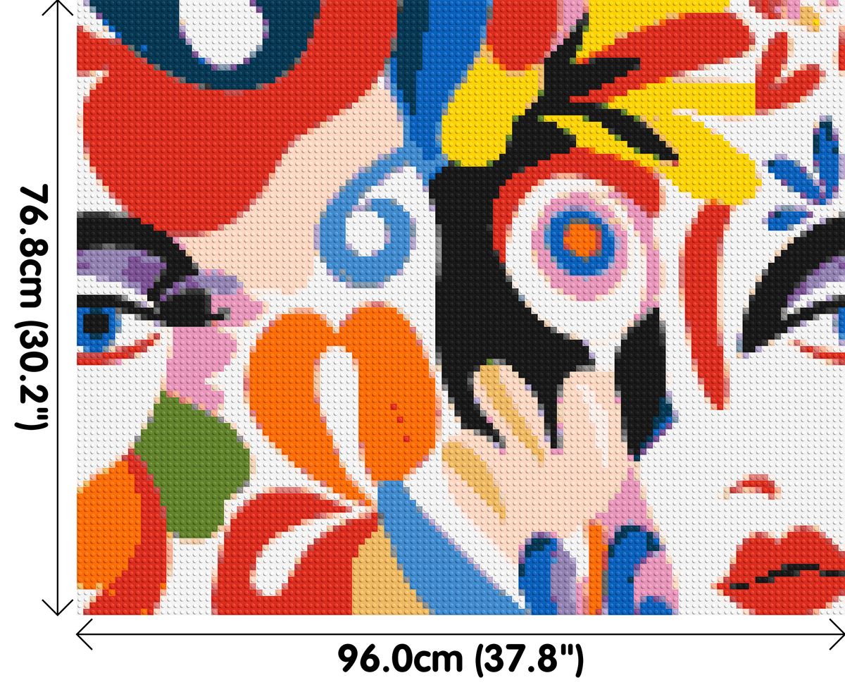 Abstract Matisse Style Floral Portrait Pattern - Brick Art Mosaic Kit 5x4 large
