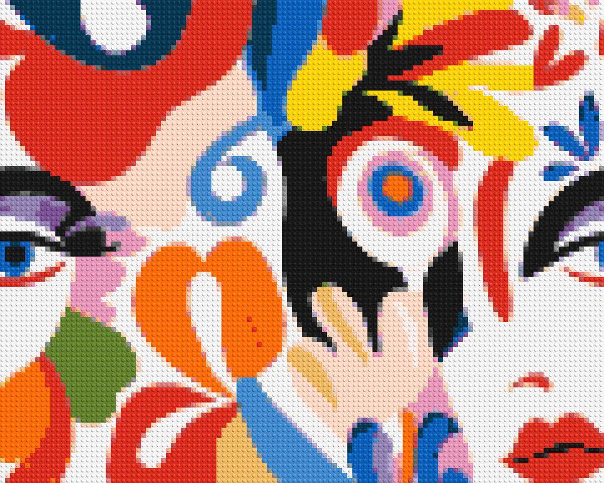 Abstract Matisse Style Floral Portrait Pattern - Brick Art Mosaic Kit 5x4 large