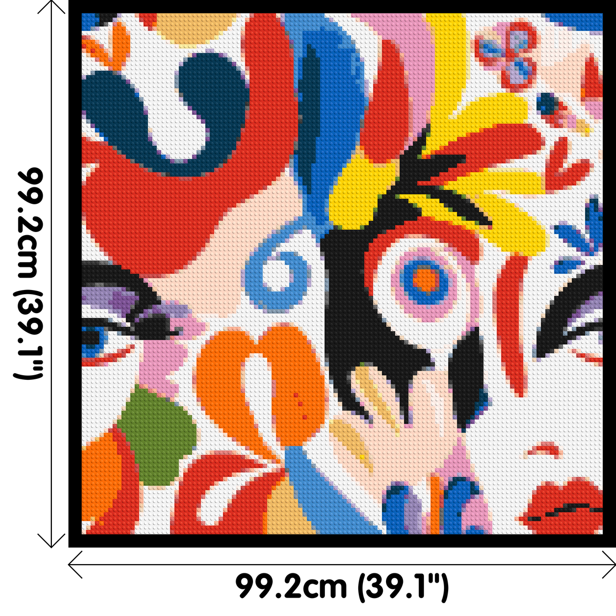 Abstract Matisse Style Floral Portrait Pattern - Brick Art Mosaic Kit 5x5 large