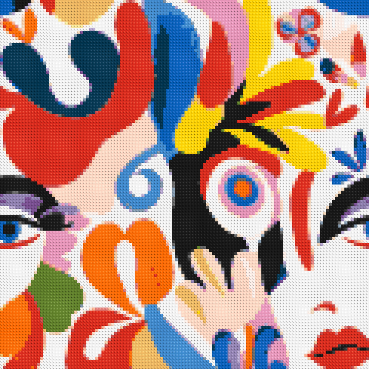Abstract Matisse Style Floral Portrait Pattern - Brick Art Mosaic Kit 5x5 large
