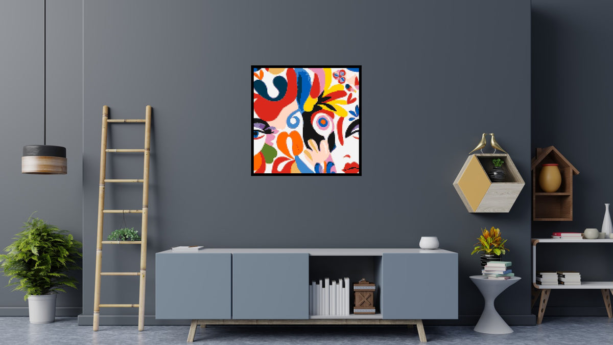 Abstract Matisse Style Floral Portrait Pattern - Brick Art Mosaic Kit 5x5 large