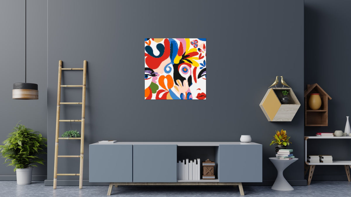 Abstract Matisse Style Floral Portrait Pattern - Brick Art Mosaic Kit 5x5 large