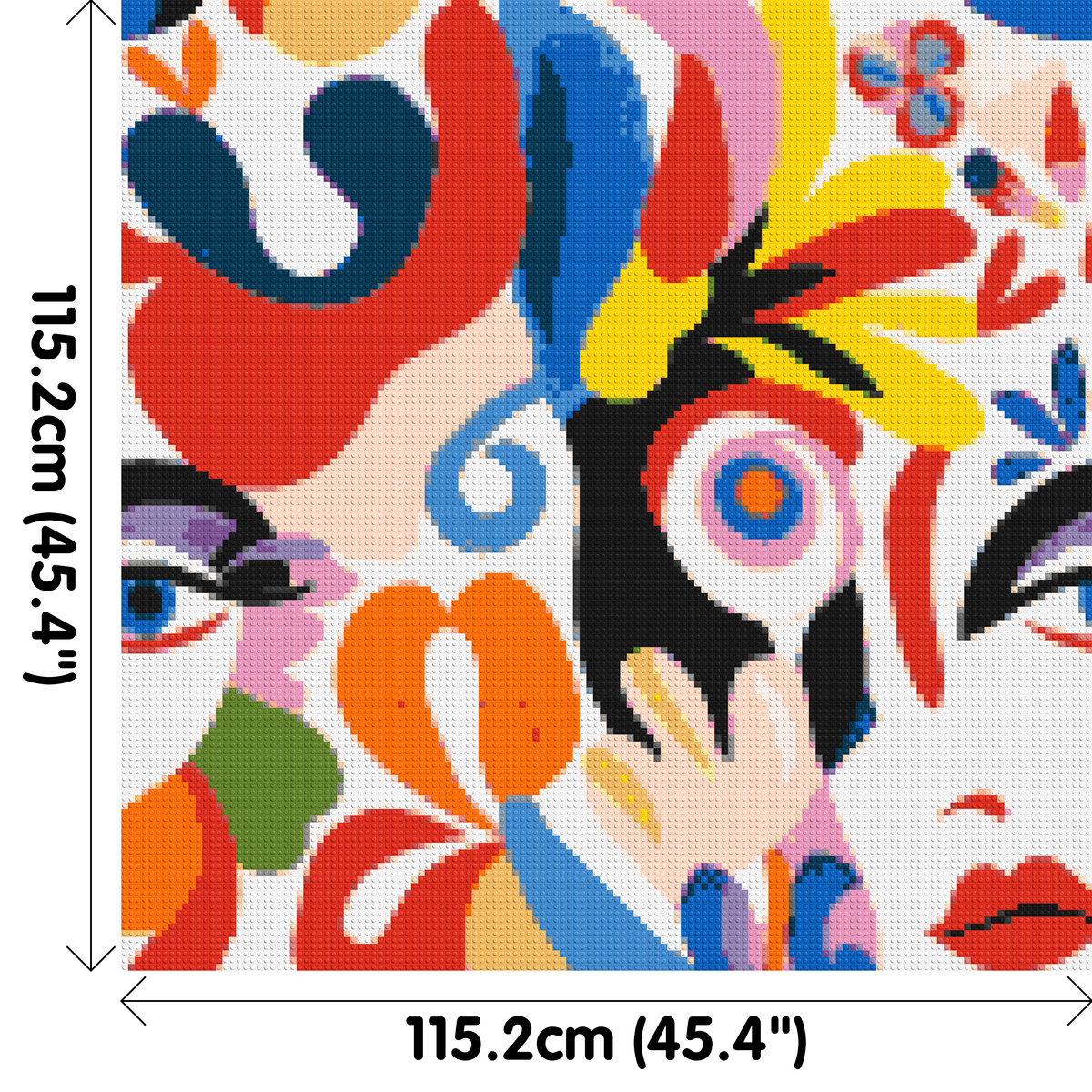 Abstract Matisse Style Floral Portrait Pattern - Brick Art Mosaic Kit 6x6 large
