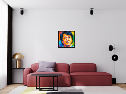 Jackie Chan Geometric Pop Art - Brick Art Mosaic Kit 3x3 large