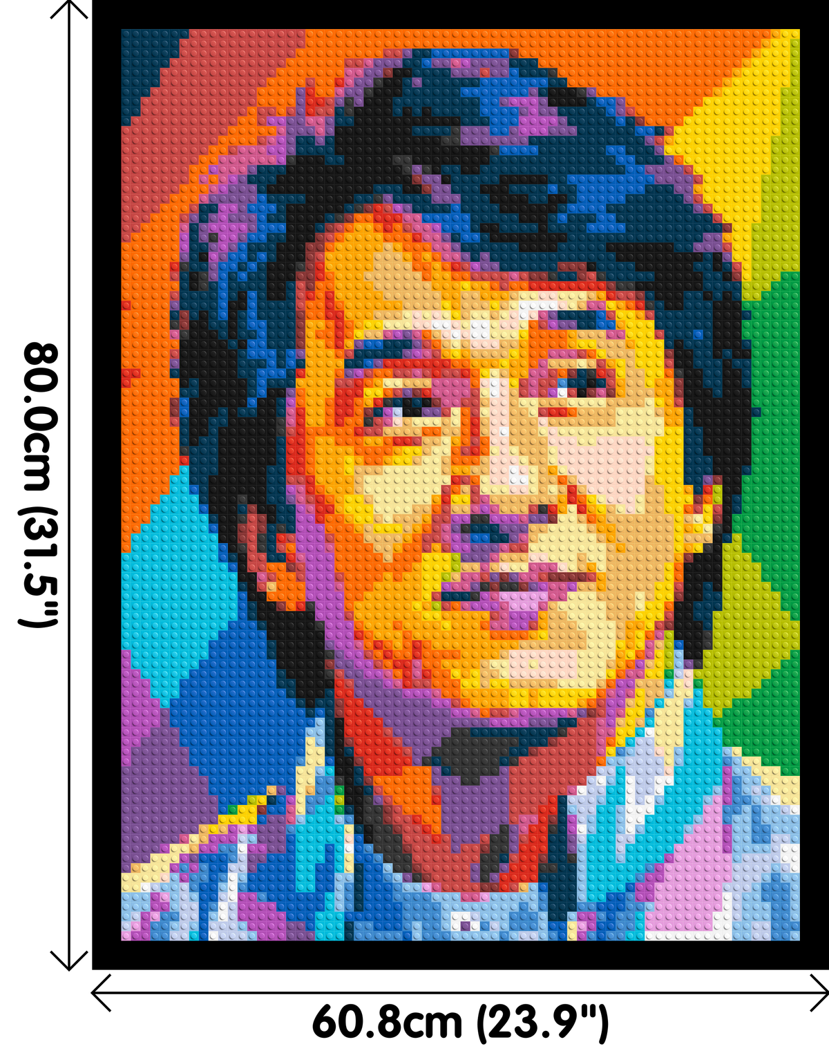 Jackie Chan Geometric Pop Art - Brick Art Mosaic Kit 3x4 dimensions with frame