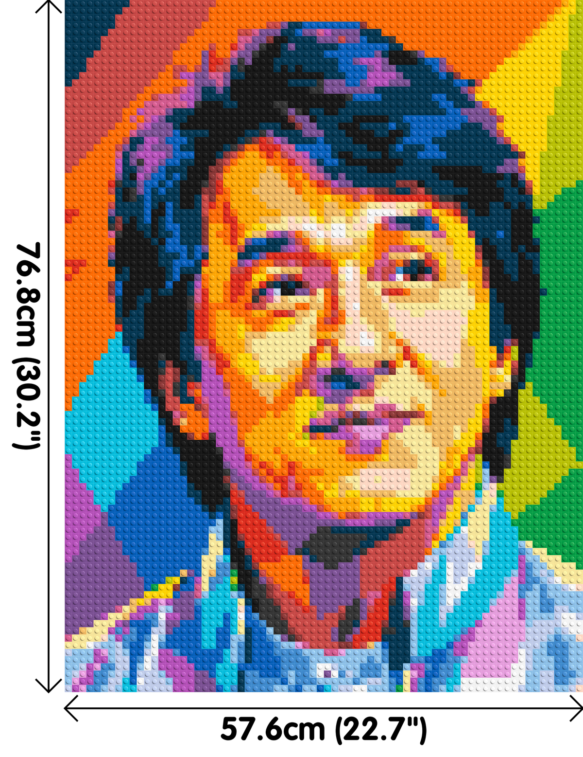 Jackie Chan Geometric Pop Art - Brick Art Mosaic Kit 3x4 large