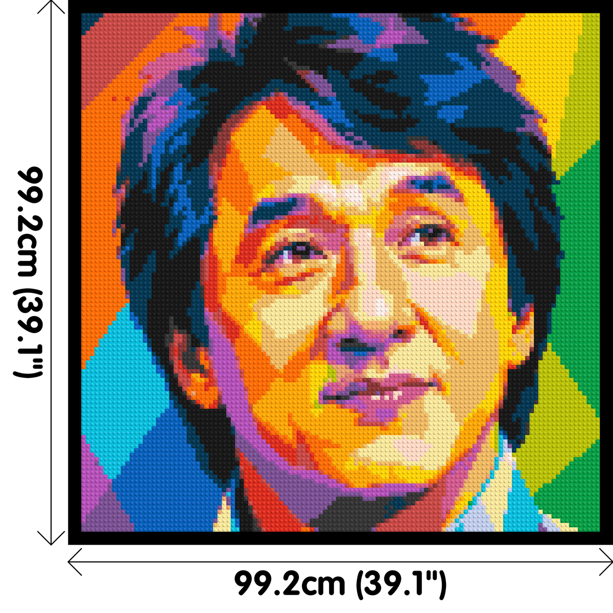 Jackie Chan Geometric Pop Art - Brick Art Mosaic Kit 5x5 large