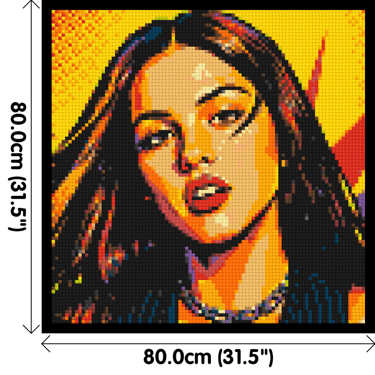 Olivia Rodrigo Comic Pop Art - Brick Art Mosaic Kit 4x4 dimensions with frame
