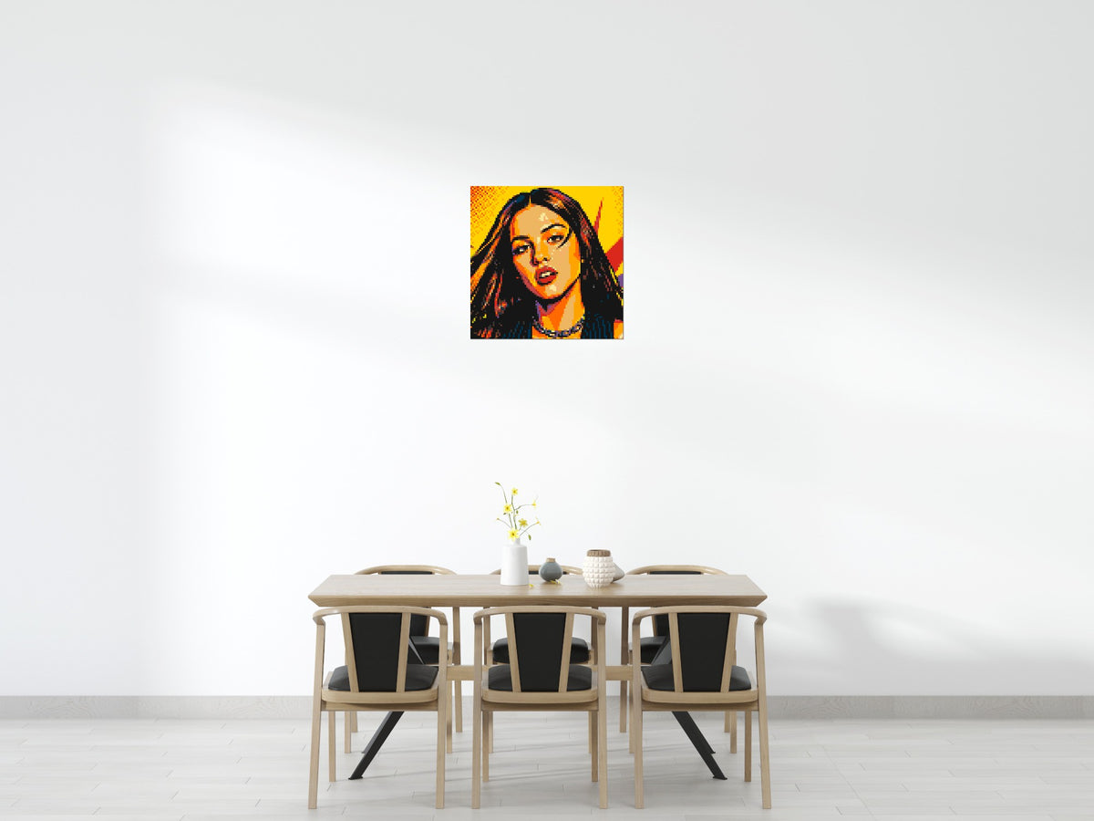 Olivia Rodrigo Comic Pop Art - Brick Art Mosaic Kit 4x4 scene