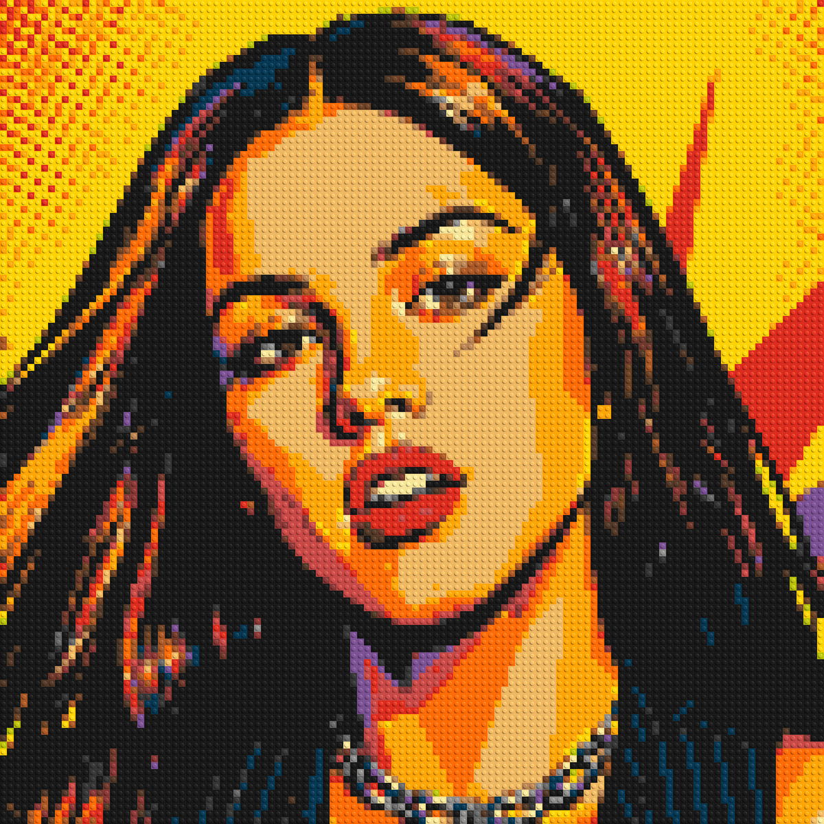 Olivia Rodrigo Comic Pop Art - Brick Art Mosaic Kit 5x5 large