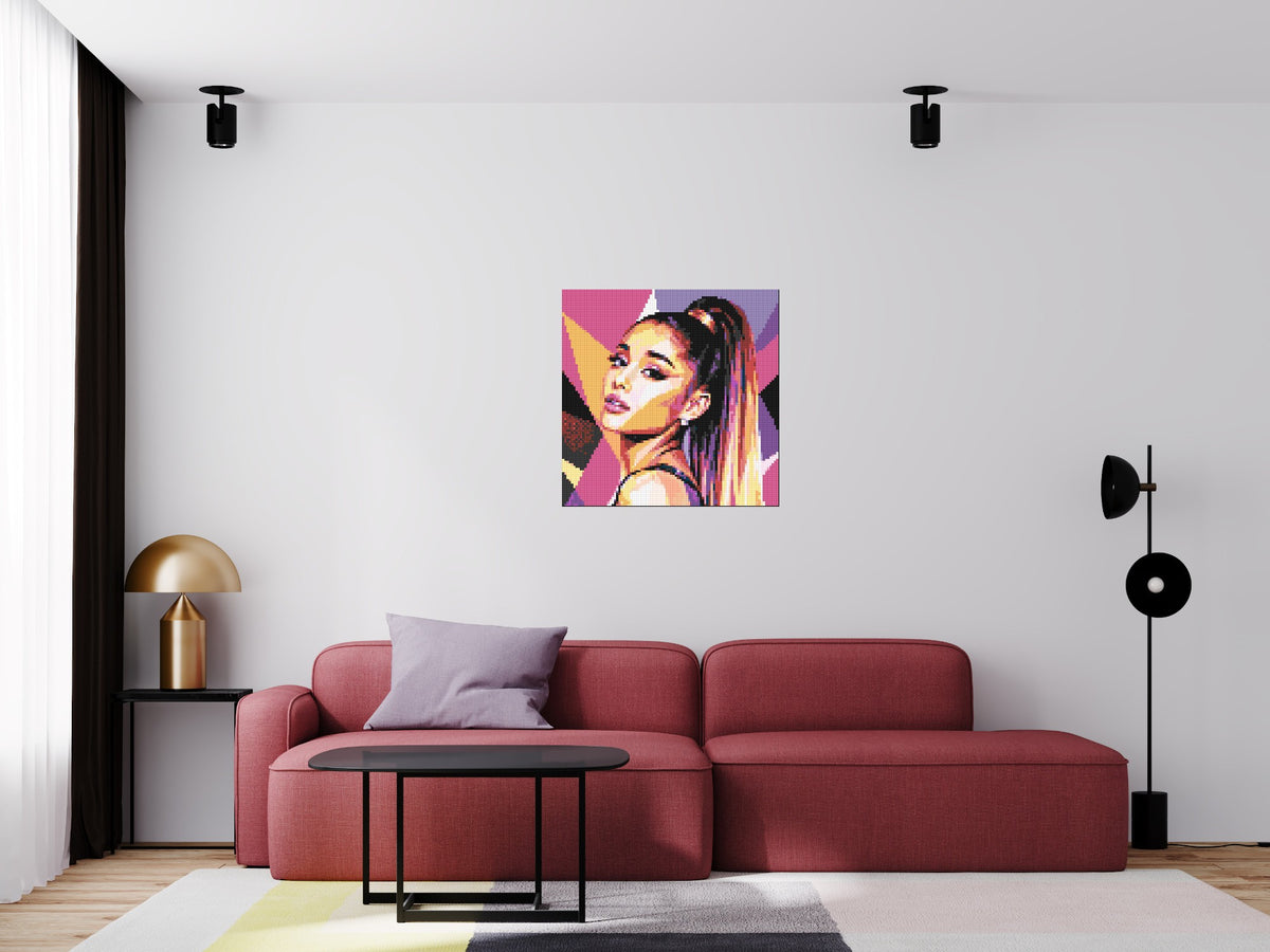 Ariana Grande Geometric Pop Art - Brick Art Mosaic Kit 4x4 scene