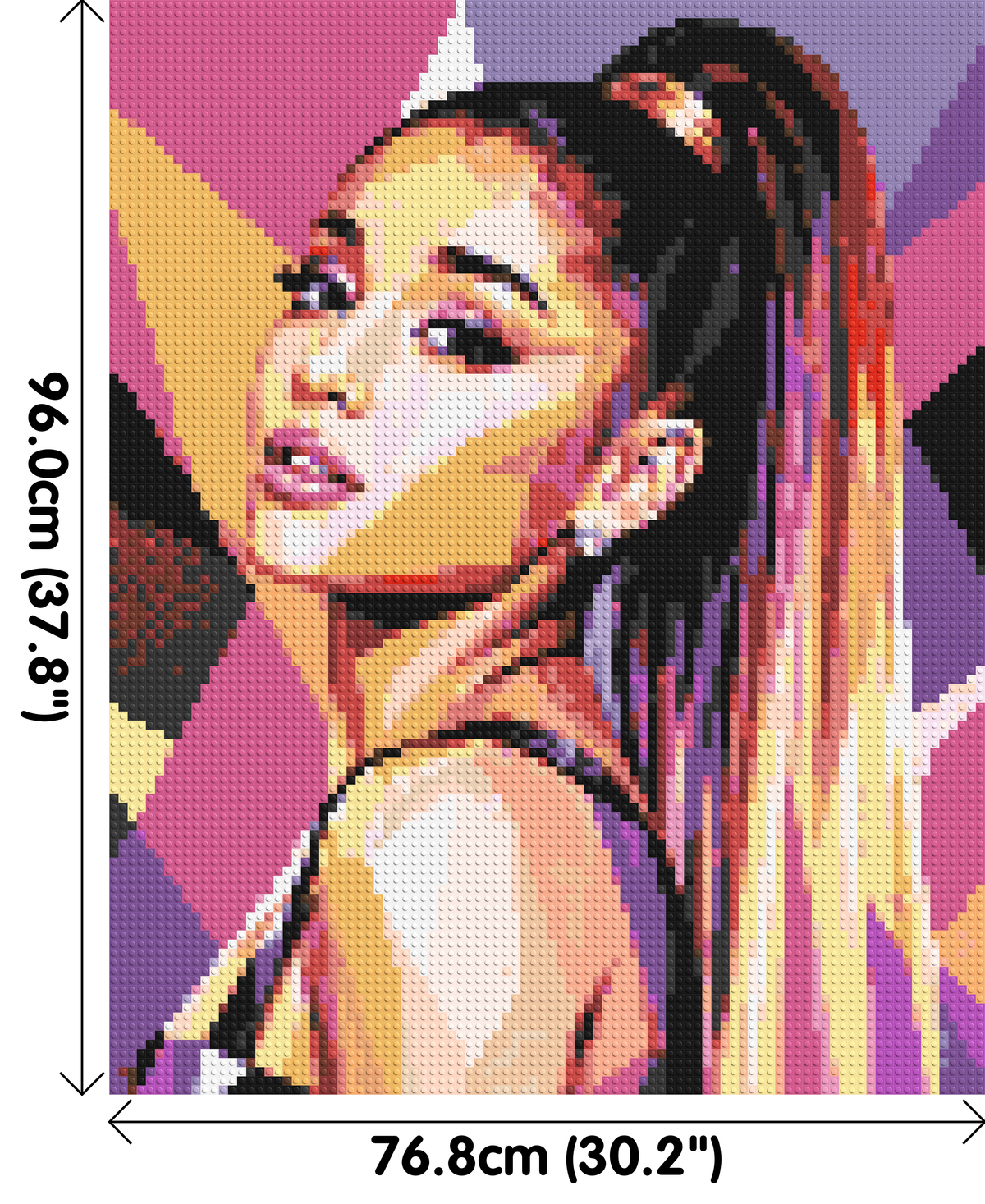 Ariana Grande Geometric Pop Art - Brick Art Mosaic Kit 4x5 dimensions