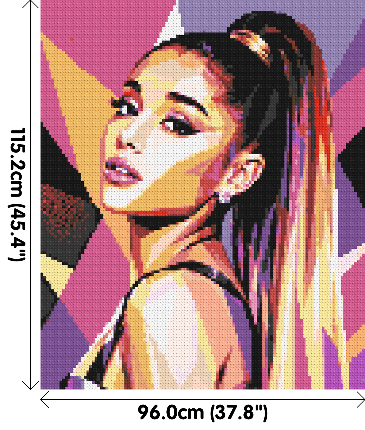 Ariana Grande Geometric Pop Art - Brick Art Mosaic Kit 5x6 dimensions
