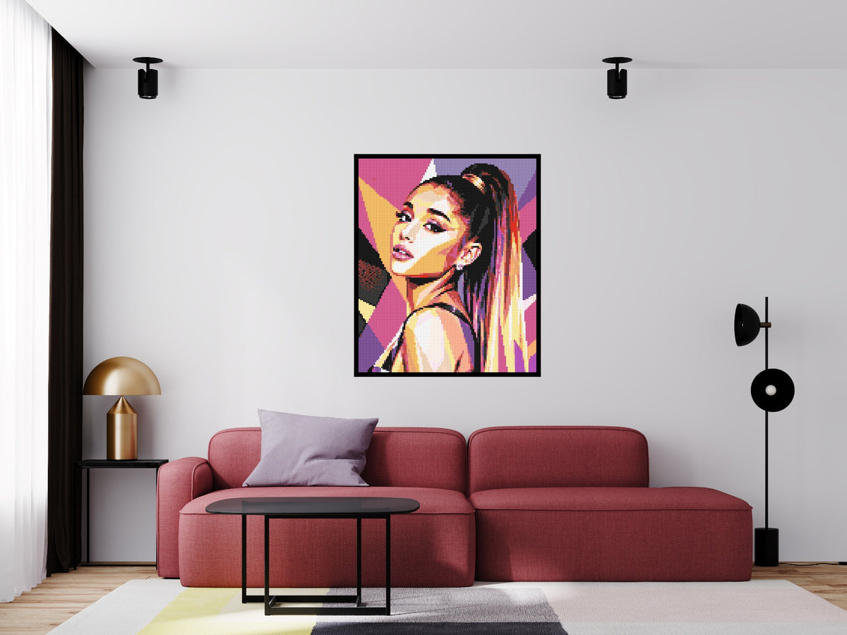 Ariana Grande Geometric Pop Art - Brick Art Mosaic Kit 5x6 large