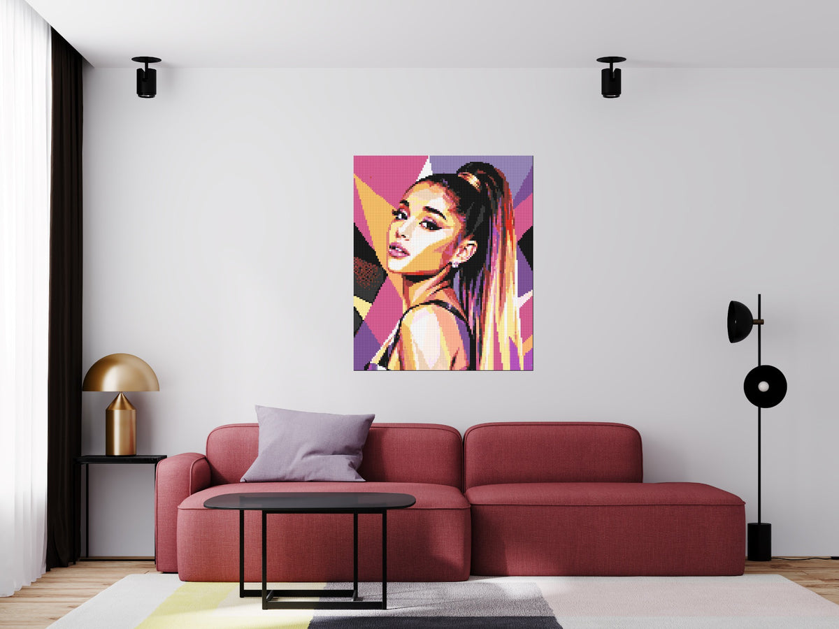 Ariana Grande Geometric Pop Art - Brick Art Mosaic Kit 5x6 scene