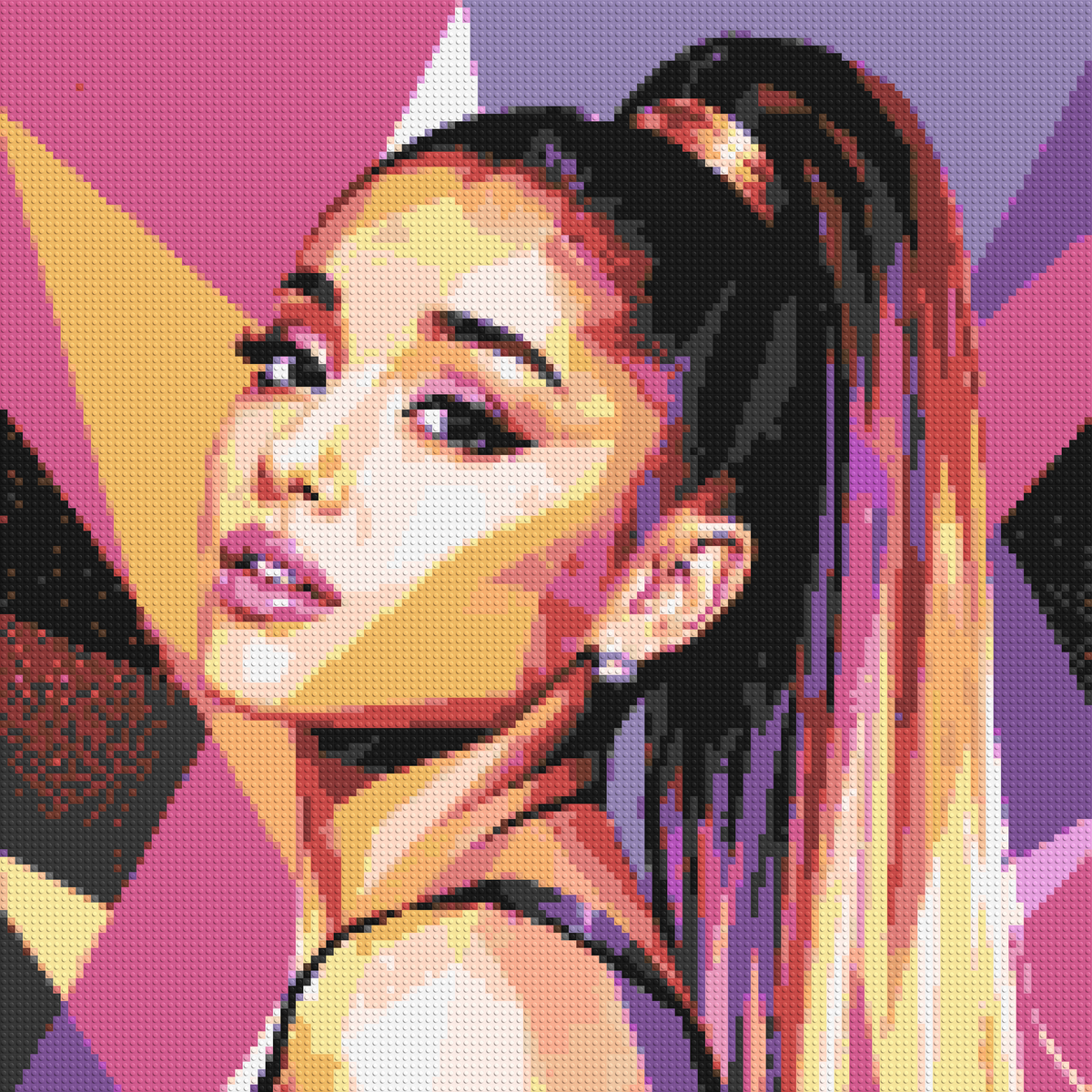 Ariana Grande Geometric Pop Art - Brick Art Mosaic Kit 6x6 large
