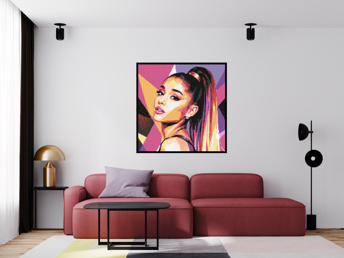 Ariana Grande Geometric Pop Art - Brick Art Mosaic Kit 6x6 large