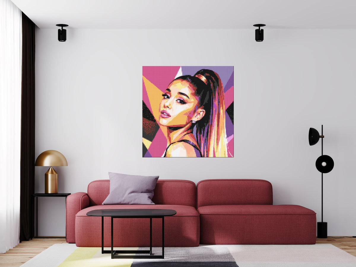 Ariana Grande Geometric Pop Art - Brick Art Mosaic Kit 6x6 scene