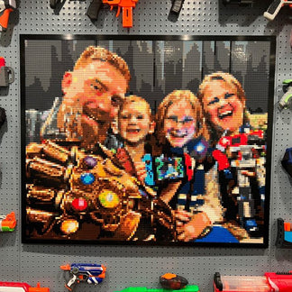 Personalized Brick Mosaic Gift for Dad | LEGO-Compatible Bricks – Brick Me