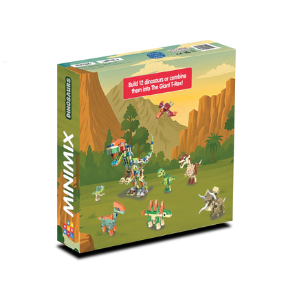 MiniMix: Dinosaurs | 12-in-1 + Giant T Rex Combo (394 pcs)