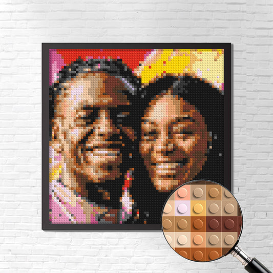 Personalized Brick Mosaic Gift for Couples | LEGO-Compatible Bricks