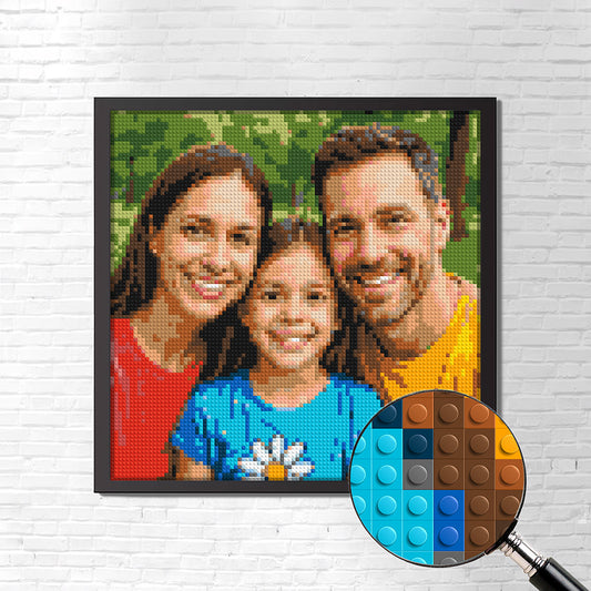 Personalized Brick Mosaic Gift for Parents | LEGO-Compatible Bricks