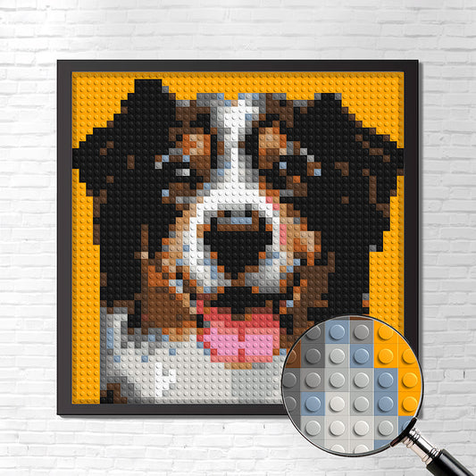 Personalized Brick Mosaic Gift for Dog Lovers | LEGO-Compatible Bricks