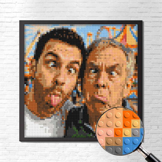 Personalized Brick Mosaic Gift for Dad | LEGO-Compatible Bricks