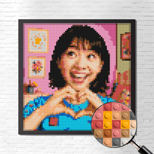 Personalized Brick Mosaic Gift for Her | LEGO-Compatible Bricks