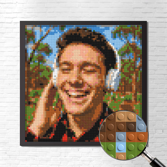 Personalized Brick Mosaic Gift for Him | LEGO-Compatible Bricks