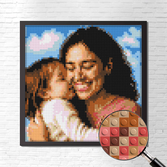 Personalized Brick Mosaic Gift for Mom | LEGO-Compatible Bricks