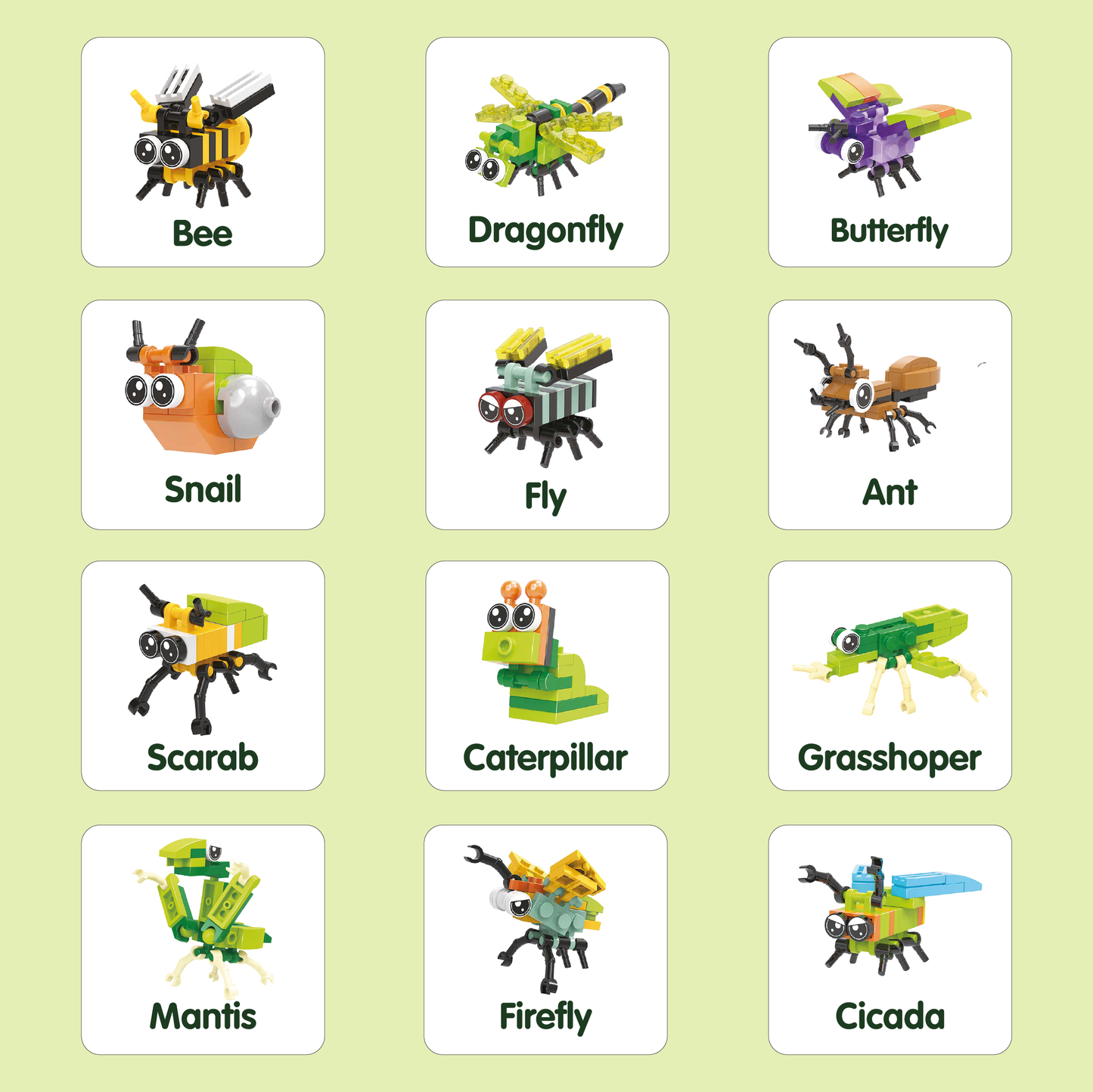 MiniMix: Insects | 12-in-1 + Mantis Queen Combo (324 pcs)
