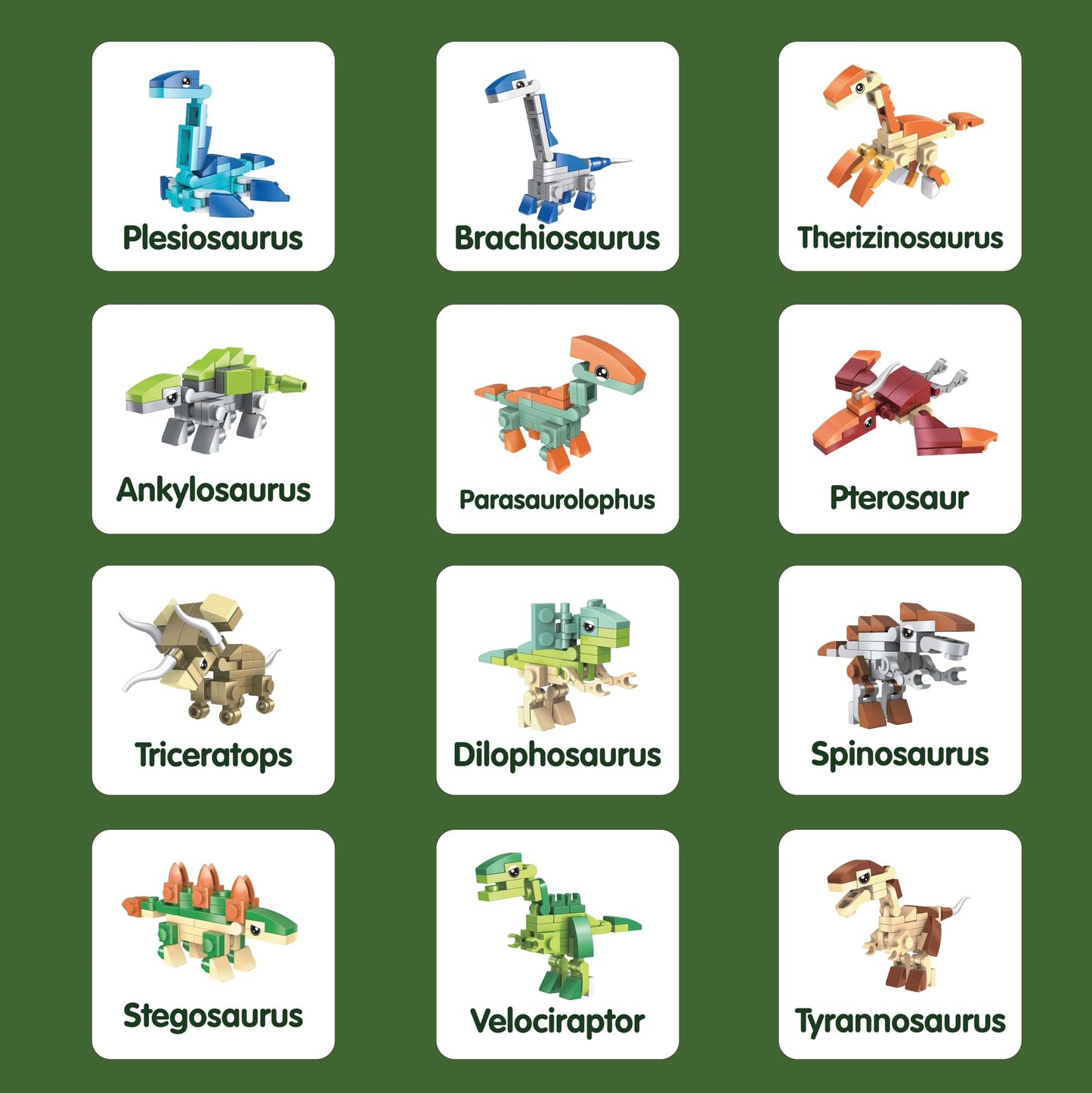 MiniMix: Dinosaurs | 12-in-1 + Giant T Rex Combo (394 pcs)