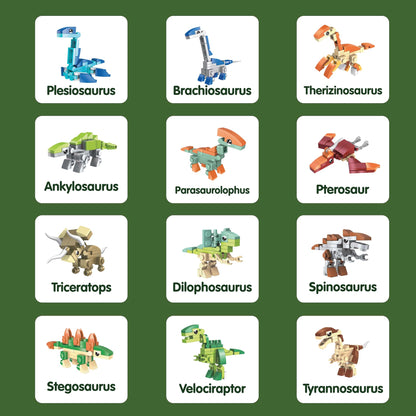 MiniMix: Dinosaurs | 12-in-1 + Giant T Rex Combo (394 pcs)