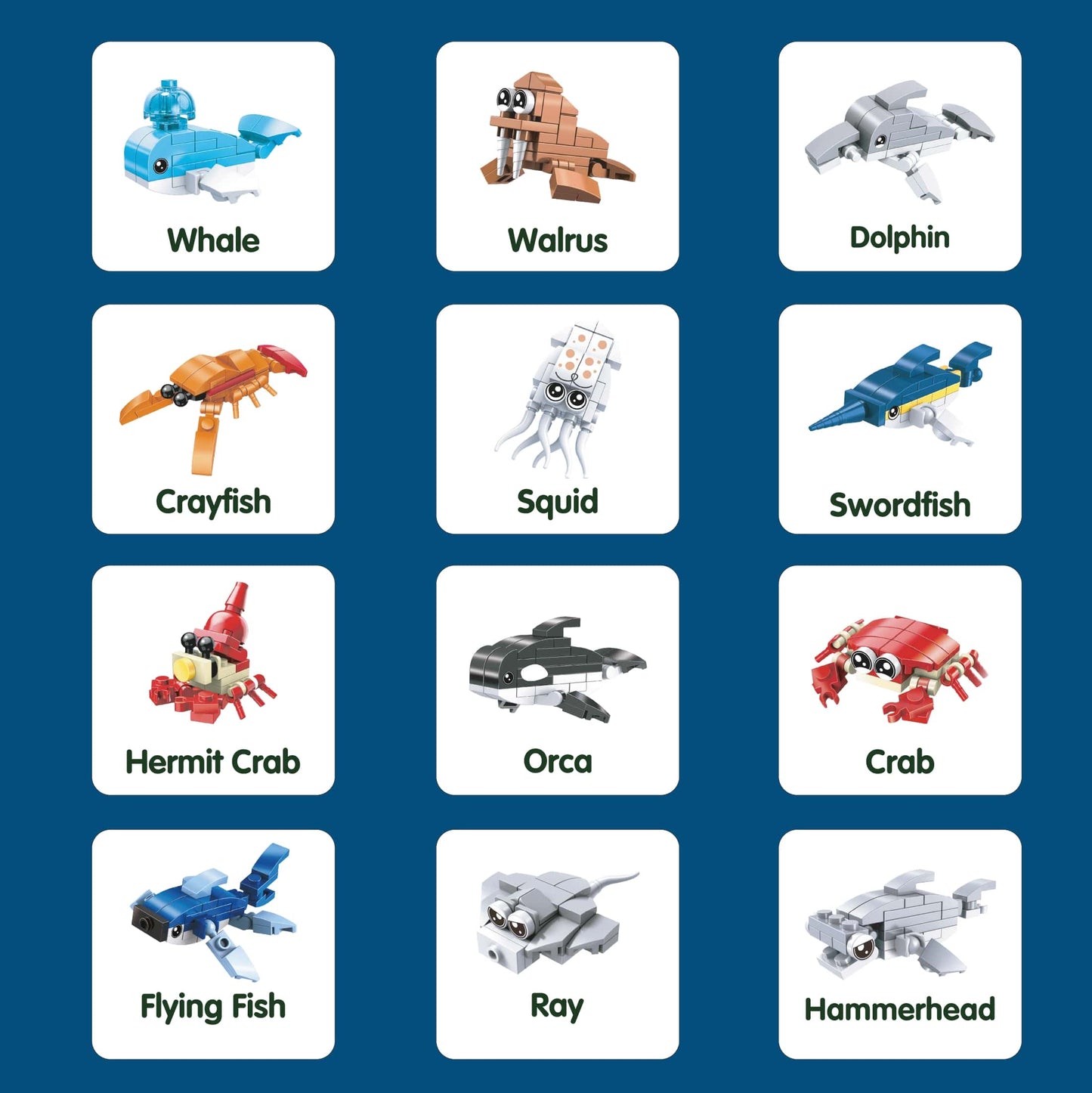 MiniMix: Sea Creatures | 12-in-1 + Lobster King Combo (384 pcs)