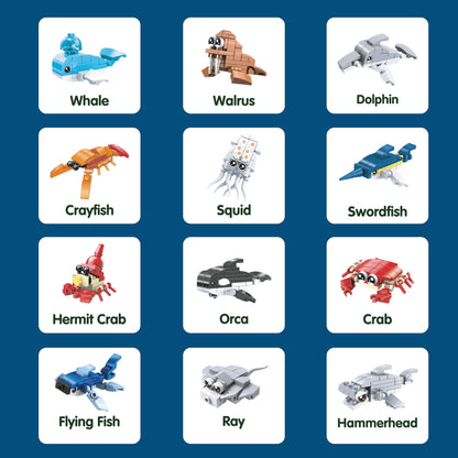 MiniMix: Sea Creatures | 12-in-1 + Lobster King Combo (384 pcs)