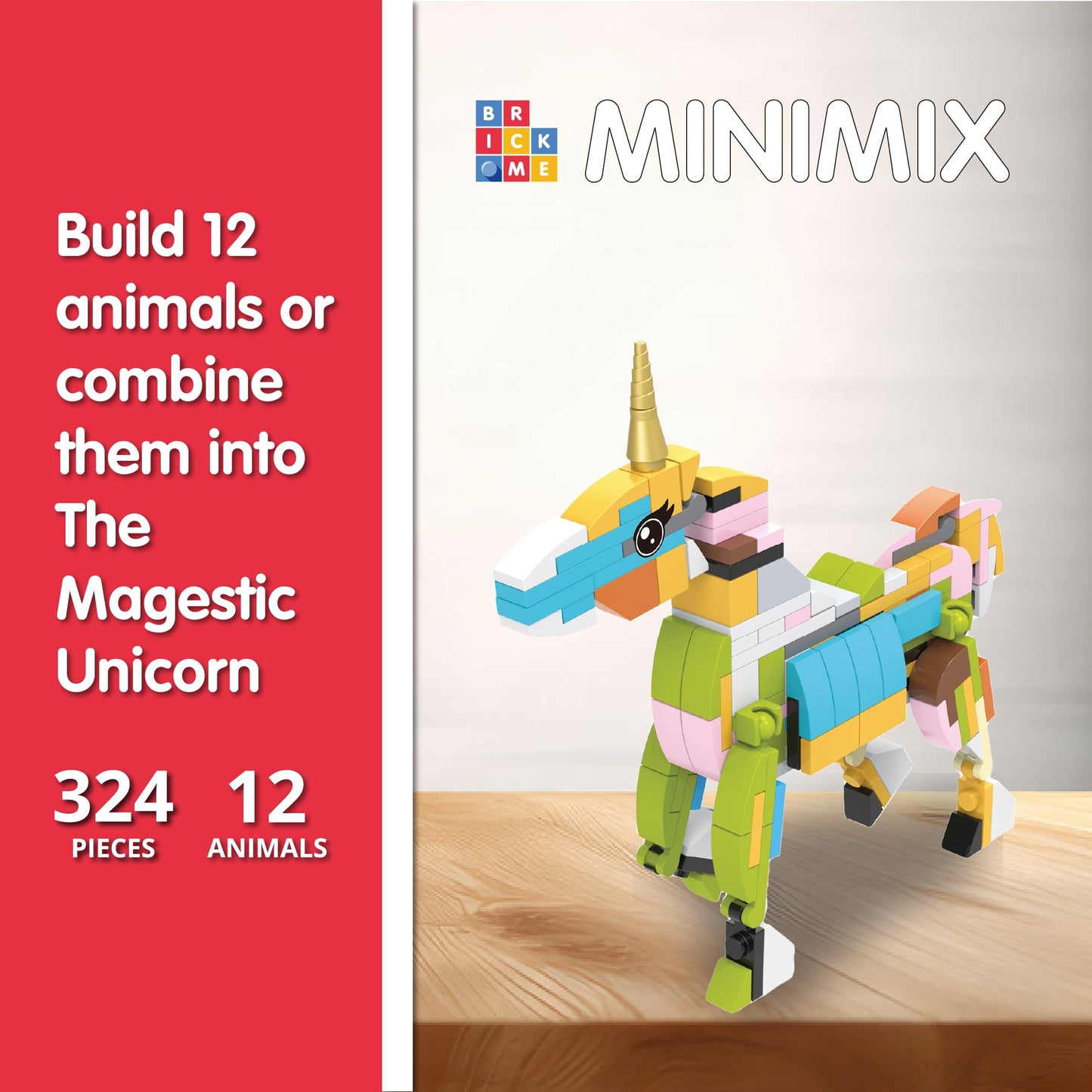MiniMix: Animal Kingdom | 12-in-1 + Majestic Unicorn Combo (324 pcs)