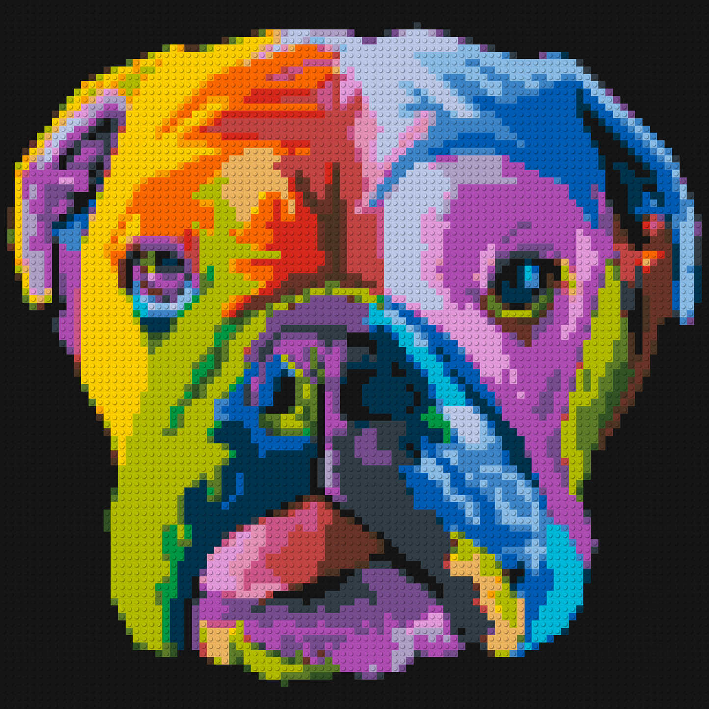 English Bulldog Colourful Pop Art - Brick Art Mosaic Kit