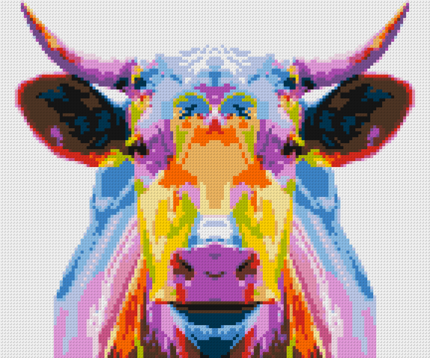 Cow Colourful Pop Art  - Brick Art Mosaic Kit