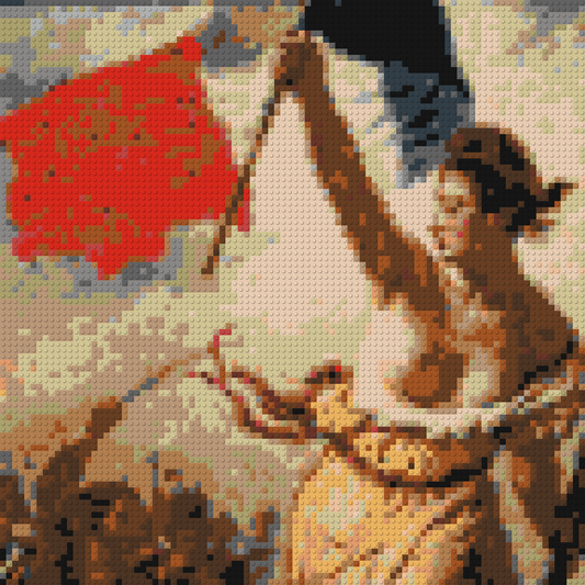 Detail of Liberty Leading The People by Eugène Delacroix  - Brick Art Mosaic Kit