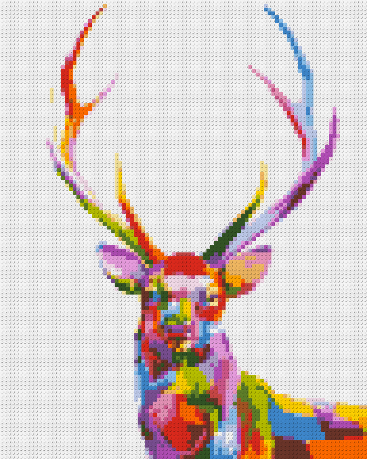 Stag Colourful Pop Art - Brick Art Mosaic Kit