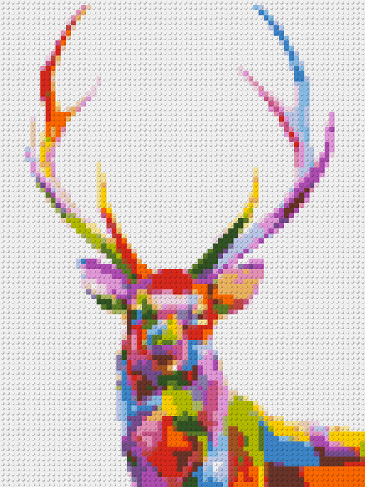 Stag Colourful Pop Art - Brick Art Mosaic Kit