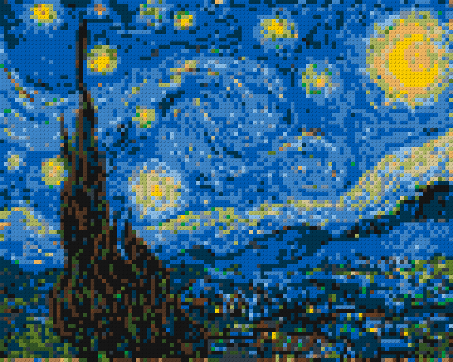 Starry Night by Vincent Van Gogh - Brick Art Mosaic Kit