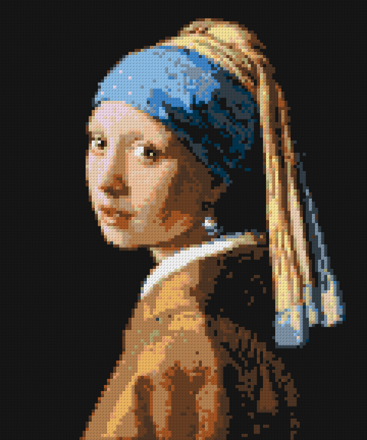 Girl with a Pearl Earring by Johannes Vermeer - Brick Art Mosaic Kit
